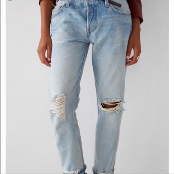 Levi's Denim - LEVI'S 501CT Distressed Light Wash Boyfriend Jeans